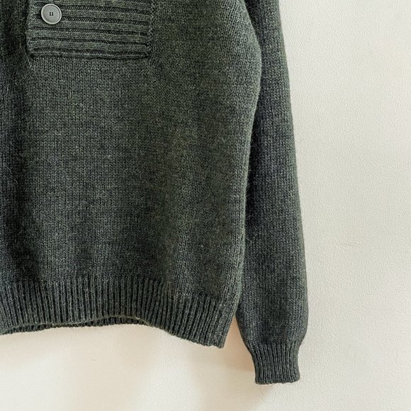 Stile Benetton Forest Green Wool Alpaca Shawl Collar Sweater Pullover Men Sz M - Picture 3 of 9